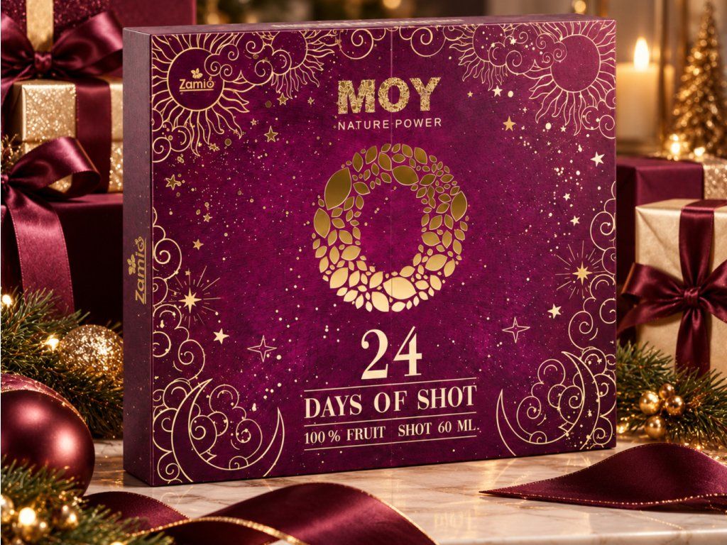 MOY Adventný kalendár 24 Days of Shot Ametyst so zlatou razbou a 24 shotmi