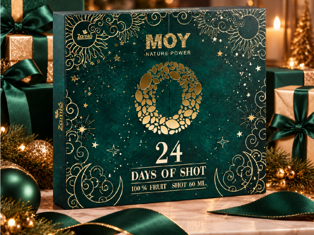 MOY Adventný kalendár 24 Days of Shot Smaragd so zlatou razbou a 24 shotmi