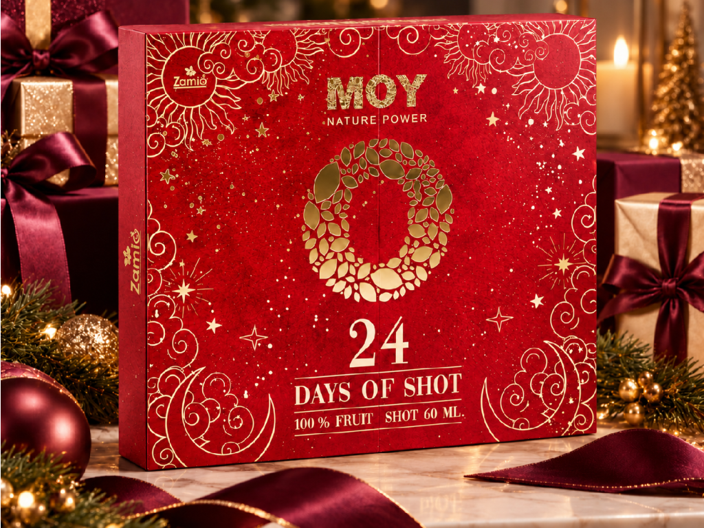 MOY Adventný kalendár 24 Days of Shot Rubín so zlatou razbou a 24 shotmi