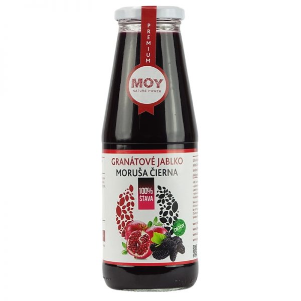 Džús Granátové jablko Moruša čierna 100% šťava 700ml MOY