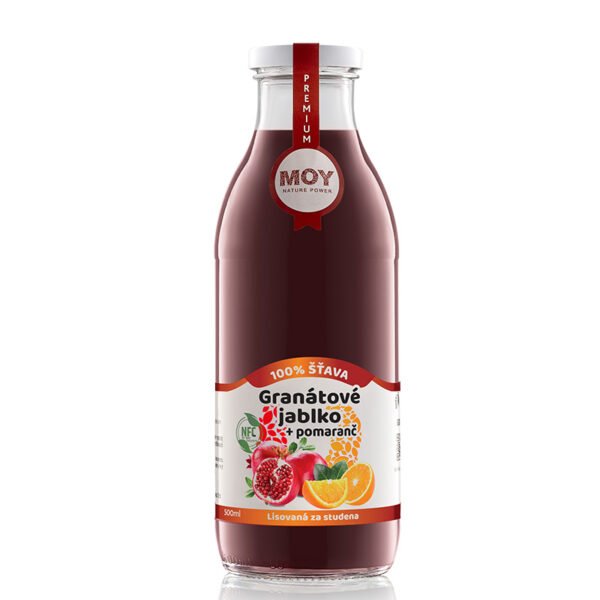 Džús Granátové jablko Pomaranč 100% šťava 500ml MOY