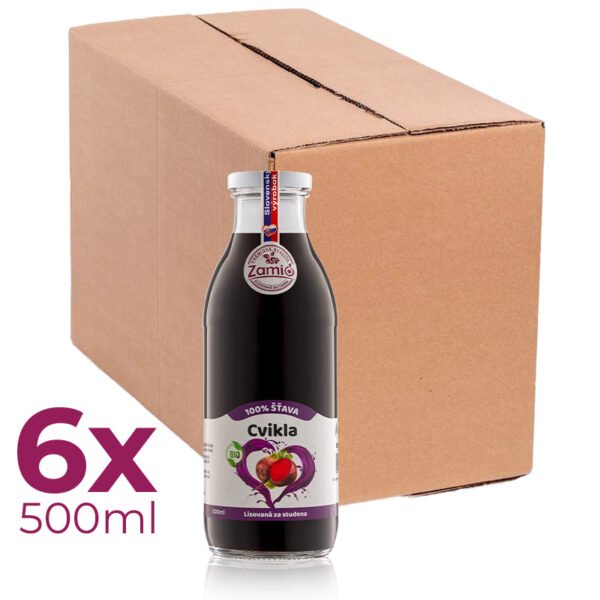 Cviklová DETOX kúra 100 % šťava BIO CVIKLA 500ml x 6ks ZAMIO - Image 2