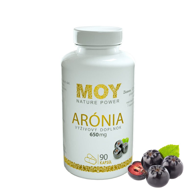 MOY výživový doplnok ARÓNIA 650 mg x 90 kapsúl NATURE POWER