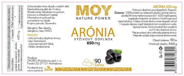MOY výživový doplnok ARÓNIA 650 mg x 90 kapsúl NATURE POWER - Image 2