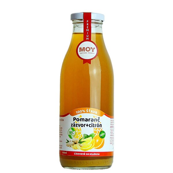 100% šťava Pomaranč  - Zázvor - Citrón 500ml MOY