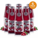 6ks fliaš v skle plné 100% ovocnej šťavy z 100% brusnic 700ml pack 6 ks