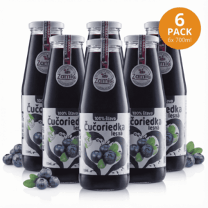 100= šťavy v skle čučoriedka od zamia 6ks 700ml šťava
