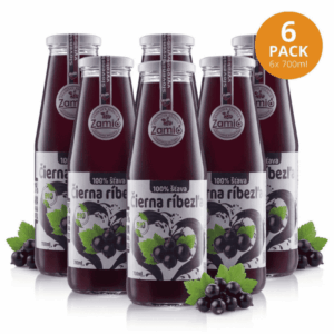 6ks fliaš plných 100% šťavy z plodov čiernej ríbezle v BIO kvalite