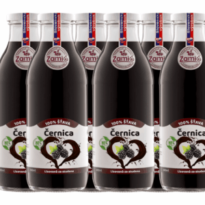 ZAMIO Detox kúra: Set 6x 500ml Černica - 100% šťava na bielom pozadí
